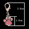 Mode Paw Taggar Pet Pendant Collar Rhinestone Pendant Söt Charms With Hooks Dog Djur Dekoration Tillbehör ZA5428