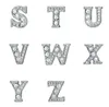 Rhinestones Silver Plated Alphabet Letters A-Z Alloy Floating Charms Fit For Glass Locket DIY Jewelrys Free shipping