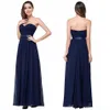 In Stock A Line Bridesmaid Dresses Long Simple Cheap Dark Red Navy Sweetheart Chiffon Evening Party Gowns with Low Back CPS263