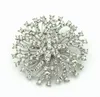 2,75 "Vintage Silver Tone Clear Rhinestone Crystal Diamante Bröllopstårta Brosch