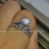 Luxury 1.5ct Size 5-10 Brand jewelry 10kt white gold filled white topaz gemstones Engagement wedding Ring mother'day gift with box