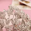 Nya trendiga bröllop Bridal Crystal Rhinestone Silver Queen pannband Tiara huvudstycke Princess Hårtillbehör Pageant Prom Jewelry6991422