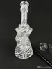 Transparent Glass Hookah Stripe Oil Rig Rökning Rör, 14mm Joint Factory Direktprismedgivanden