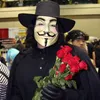 50 Stück V-Maske für Vendetta, gelbe Maske mit Eyeliner, Nasenloch, Anonymous Guy Fawkes, ausgefallene Halloween-Maske für Erwachsene, 7320682