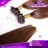 Kolor # 1 # 1b # 2 # 4 Brazylijski Peruwiański Dziewiczy Micro Pierścień Pętla Proste Włosy Przedłużenie 100% Ludzki Węzeł Wątek Remy Micro Loop Hair Extension