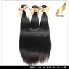 Brasilianska hårbuntar Silky raka vävningar Remy HumanHair 3PCs / Lot Naturlig färg 10-30 tums hårväft Bellahair