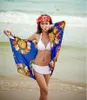 Sommar Kvinnor Sexig Badkläder Open-Back Wrap Front Cover Up Sunscreen Beach Handdukar Chiffon Shwal Sunflower Saia Bikini