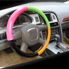 38cm Universal Car Steering Wheel Cover decoration antislip breathable fashion PU leather mixed color