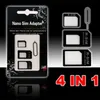 4 i 1 Noosy Nano Micro Sim Adapter Eject Pin för iPhone 5 för iPhone 4 4S 6 Samsung S4 S3 SIM-kort Retail Box