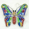Partihandel Crystal Rhinestone Enameling Butterfly Broscher Mode Kostym Pin Brosch Smycken Gåva C364