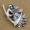 LINSION Ciondolo Rock Punk da uomo in argento sterling 925 grande Grim Reaper Falce della morte 9H012 Collana in acciaio inossidabile 24 pollici4298749