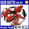 Комплект обтекателя мотоциклов + капот сиденья для GSXR 600/750 2006 2007 Suzuki GSX-R600 GSX-R750 06 07 K6 White Blue Corona Flatings наборы FS97