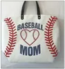 19 Styles Canvas Bag Baseball Tote Sports Bags Casual Softball Bag Football Soccer Basket Botton Canvas Tote Bag CCA7889 50PCS8167949