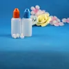 100 uppsättningar 30 ml (1 oz) plastdropparflaskor med barnsäker kepsar Tips Säkerhetsdesign ingen läckage LDPE Pack Store vätska 30 ml