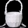 Wedding Rose Flower Girls Baskets Wed Child Favors Formal Girl Basket Round Lace Flower Basket Wedding Accessory Rose Flower Baske1947729