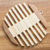 Whole- Korean Hollow Wood Cup Coaster Dish Plates Mats Placemat Table Decoration Apple Fish Style Pad Dining Room Gadget287n