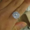 Retro Size 5-10 Luxury Round Cut 925 silver filled topaz gemstone Wedding Ring gift