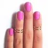 Mode Kvinnor Band Midi Ring Urban Gold Stack Plain Cute Ovan Knuckle Nail Ring Julklapp