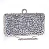 Finger Ring Evening Clutch Bags Crystal Diamond Solded Evening Purse med Chain Shoulder Wallet Women's Handbags Silver Black288w