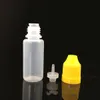 500PCS PEソフトドロッパーボトル3ML 5ml 10ml 15ml 20ml 30ml 50mlチャイルドプルーフキャップと薄いヒントの空の容器用の薄いヒント