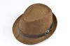Unisex Women Men Casual Beach Straw Panama Jazz Hat Cowboy Fedora Cap, 10st / Lot Gratis frakt