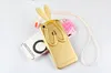 Cartoon Rabbit Oor Zachte Clear Stand Phone Case Bunny Transparent Cover met Lanyard voor iPhone 5 6 6 S Plus Samsung S4 S5 S6