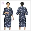 Nieuwe Collectie Heren Rayon Silk Robe Pyjama Lingerie Nachthemd Kimono Jurk Pjs Nachtkleding Chinese Traditionele Dprint 6 Kleur # 3799