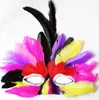 DIY Party Feather Mask Fashion Sexy Women Lady Halloween Mardi Gras Carnival Kolorowe kurczak z piór w Wenecji Maski Prezent Drop Shipp9798932