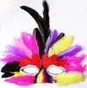 DIY Party Tüy Maske Moda Seksi Kadınlar Lady Cadılar Bayramı Mardi Gras Karnaval Renkli Tavuk Tüy Venedik Maskeleri Hediye Damlası Shipp2498319