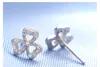 925 Sterling Silver Earrings Moda Biżuteria W Kształcie Serce Lucky Clover Crystal Blink Blink Stud Kolczyk Dla Kobiet Dziewczyn Wysokiej Jakości
