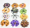 Happy Halloween Hair Bows Clips Spook Haar Tie Touw Boog Band Cartoon 3 "Baby Pumpkin Chevron Hair Bobbles Elastische Haarband PJ5287