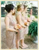 kortlängd rose gold bridesmaid dresses