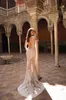 Rhinestone Lace Mermaid Wedding Dresses Illusion High Neck Long Sleeves Bridal Gowns Sexy Backless See Through Vestidos De Novia