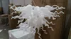 Lampy kreatywny projekt matowe białe dekoracje ślubne klienta Mder rękodzieło sztuki dmuchanego szkła żyrandol LED żyrandole oprawa oświetleniowa