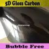 Premium Black5D Włókno węglowe Wrap Vinyl Wrap Car Wrap Film Bańka powietrza Bezpłatny połysk 5D Włókno włókna węglowego Rozmiar folii 1,52x20m / Roll