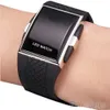 Mężczyźni Kobiety Casual Unisex Biały Czarny LED Digital Sport Wrist Watch Wristwatch Daktyl Zegar 1D4J