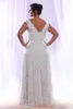 Cheap Plus Size Full Lace Wedding Dresses With Removable Long Sleeves V Neck Bridal Gowns Floor Length A Line Wedding Gown3603055