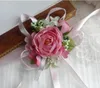 Rot Weiß Lila Rosa Blau Hochzeit Handgelenk Blume Handgemacht Künstlicher Rosenstrauß Braut Brautjungfer Brautdekoration Zubehör B4650577