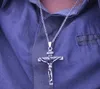 Nagelneu und Hohe Qualität Freies Perlen Kugelkette Silber 316LEdelstahl Casting Indian JESUS ​​Kreuz Anhänger Halskette Für Männer Geschenk