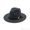 New Fashion felt jazz hats Classic TOP hats for men women Elegant Solid felt Fedora Hat Band Wide Flat Brim Stylish Trilby Panama Caps