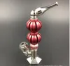 Pipe à fumer en gros quatre couleurs double boule petite pipe, bong en verre en gros, livraison aléatoire de couleur, livraison gratuite, grand mieux