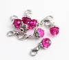 20PCS/lot Mix Colors Crystal Birthstone Dangles Birthday Stone Pendant Charms Beads With Lobster Clasp For Floating Locket