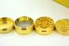 40 * 36mm 4 camada de ouro moedores de pimenta de metal erva moedor mão muller tabaco moedor de zinco liga de dentes cnc frete grátis mkk185