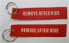 Supprimer durable après le trajet Retirez avant la conduite Motochain Keychain Red Edge Broderie 13 x 28cm 100pcs LOT8822222