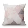 бледно-розовый декоративных подушек случай серый геометрической наволочка современного беговой almofada шезлонг стул cojines 45см украшения