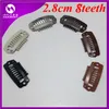 Hair extension tools clips 2.8cm 8teeth stainless steel for clip hair extenions wig 6 colors