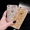 Gold Bling Paillette Sequin Skin Clear Soft TPU Case para iPhone 6 4.7 6S Ultra Slim Rubber Back Cover para iPhone 6 Plus / 6S Plus