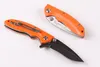 FREE SHIPPING 6 ''New CNC D2 Stone wash Blade Orange G10 handle Pocket Folding Knife Camping Knife VTFM21