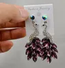 Fashion retro silver plated rhinestone earrings crystal peacock theme women jewelry