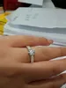 Corte redondo de 4ct topázio diamonique diamante simulado 14kt branco preenchido no engajamento GF Mulheres anel de casamento SZ 5-112807